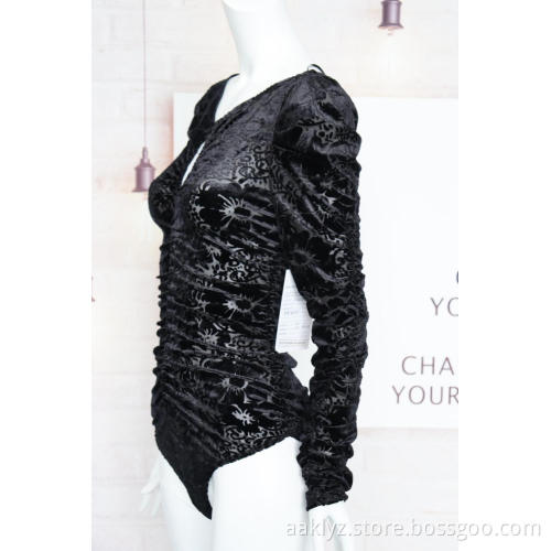 Factory Wholesale Mesh Flocking Jumpsuit
